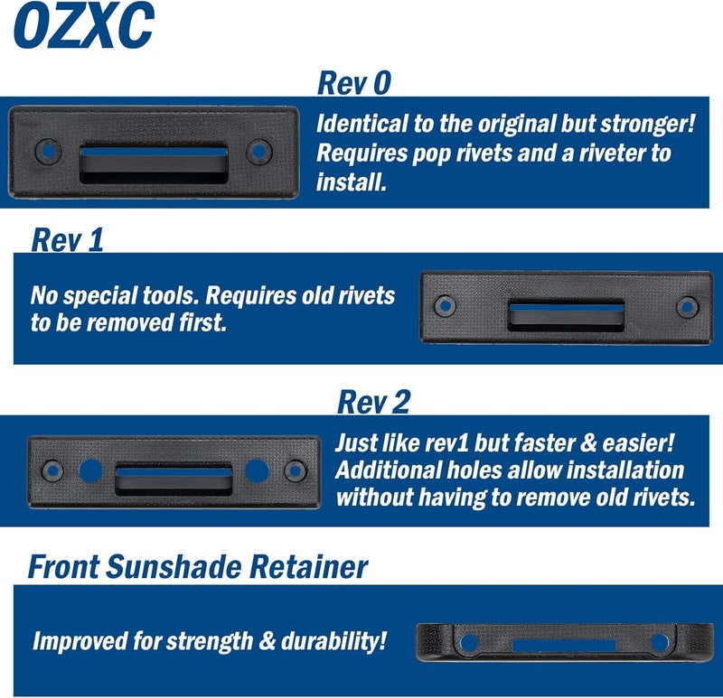 OZXC Rear Sliding Moonroof Cover Latch, Sunroof Lock - Rev 2 - GM F Retainer 84900118, Compatible with Chevy Traverse, GMC Acadia, Buick Enclave - Image 3